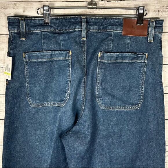 LAUREN Ralph Lauren Very High Rise Wide Leg Crop Ankle Jeans 12 NEW $198 - Picture 6 of 8